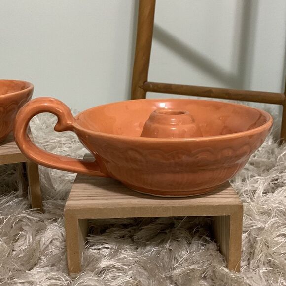 Shawnee Pottery Candleholders Vintage Pair - Picture 11 of 16